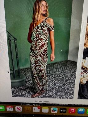 MISA Los Angeles XXS Zelma Dress Mint green and Brown (NWT)